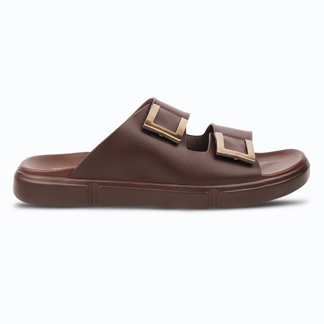 Medifeet Comfortable Toe-Ring Slide Sandals For Men's - Adjustable double straps with elegant metal buckles