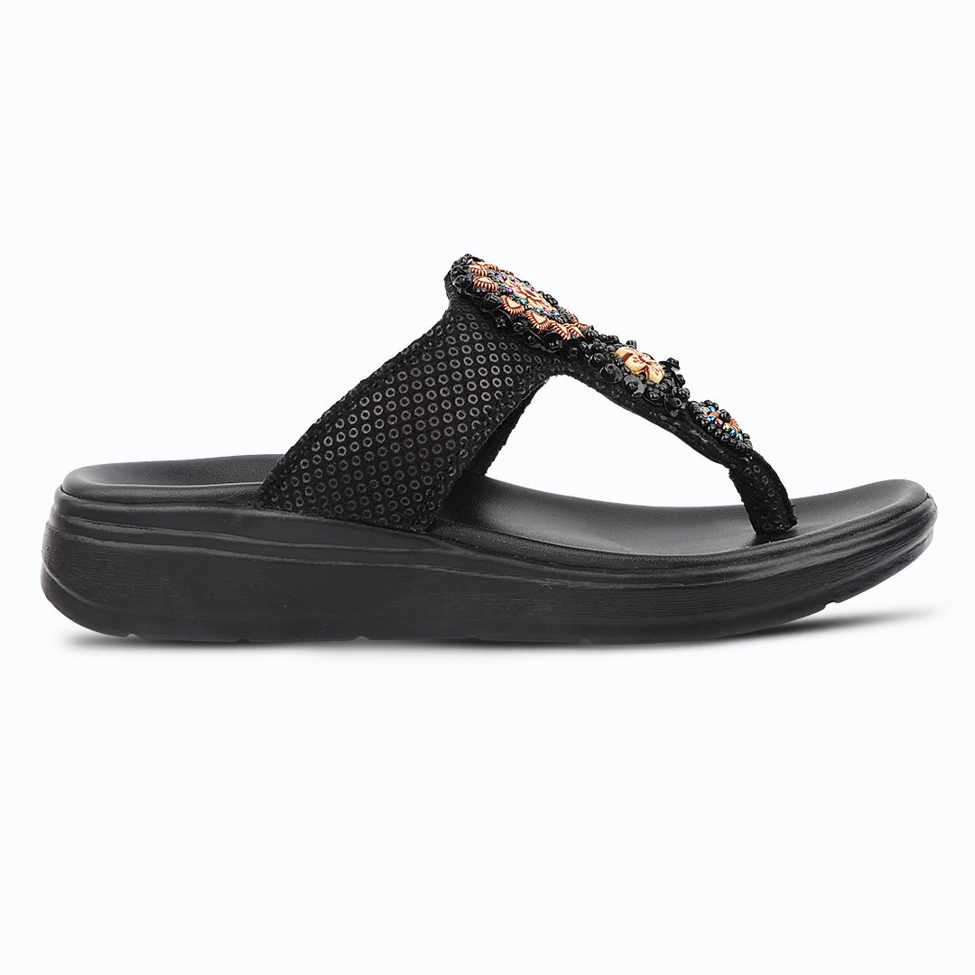 Medifeet Women’s Orthopedic Sandals with Arch Support – Comfortable Beaded Slip-On Flats