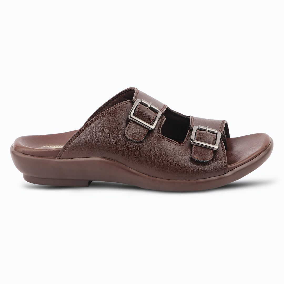 Medifeet Men's Orthopedic Comfort Sandals | Adjustable Double Buckle | Ergonomic Arch Support | Soft Cushioned Footbed | Lightweight Anti-Slip Walking Slides | Everyday Casual Footwear