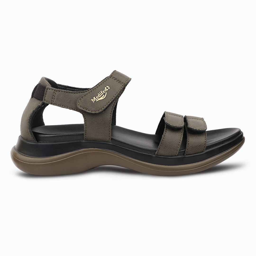 Medifeet Women's Orthopedic Walking Sandals | Adjustable Hook-and-Loop Straps | Soft Cushion Footbed | Anti-Slip Comfort Sandals