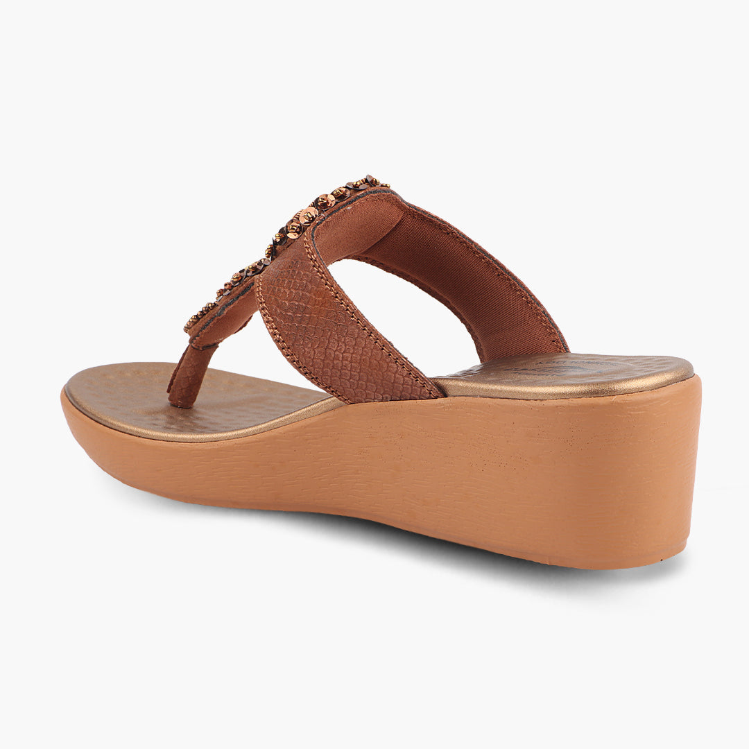 Medifeet Cushioned Wedge Heel Sandals for Women (Arch Support)