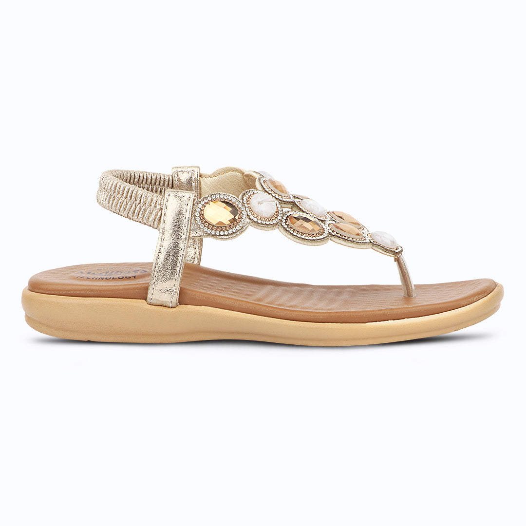 Medifeet Women’s Sparkling Stone-Studded Comfort Sandals | Soft Cushioned Midsole & Elastic Back Strap Fit