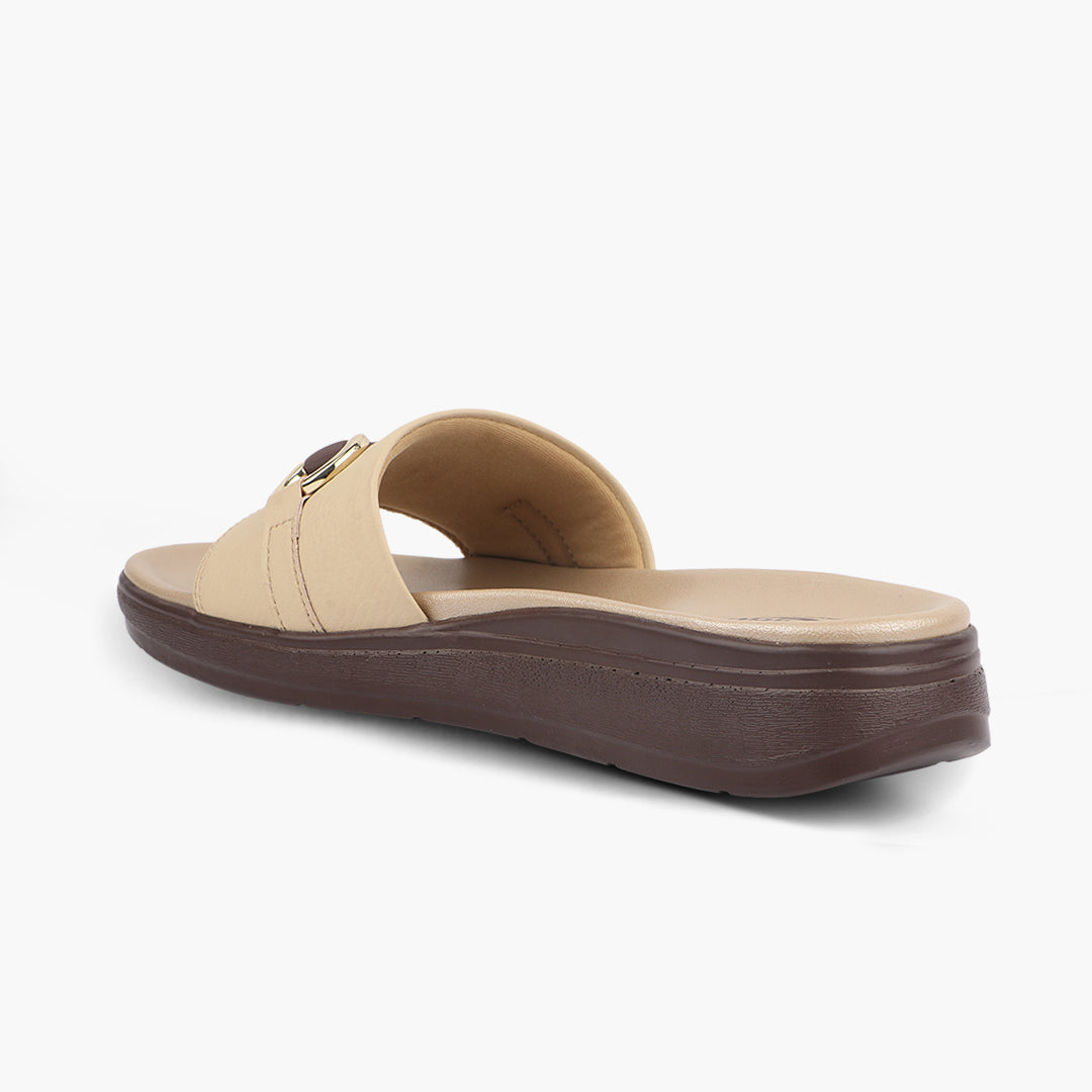 Medifeet Classic Leather Slide for Women (Cushioned Footbed & Arch Support)