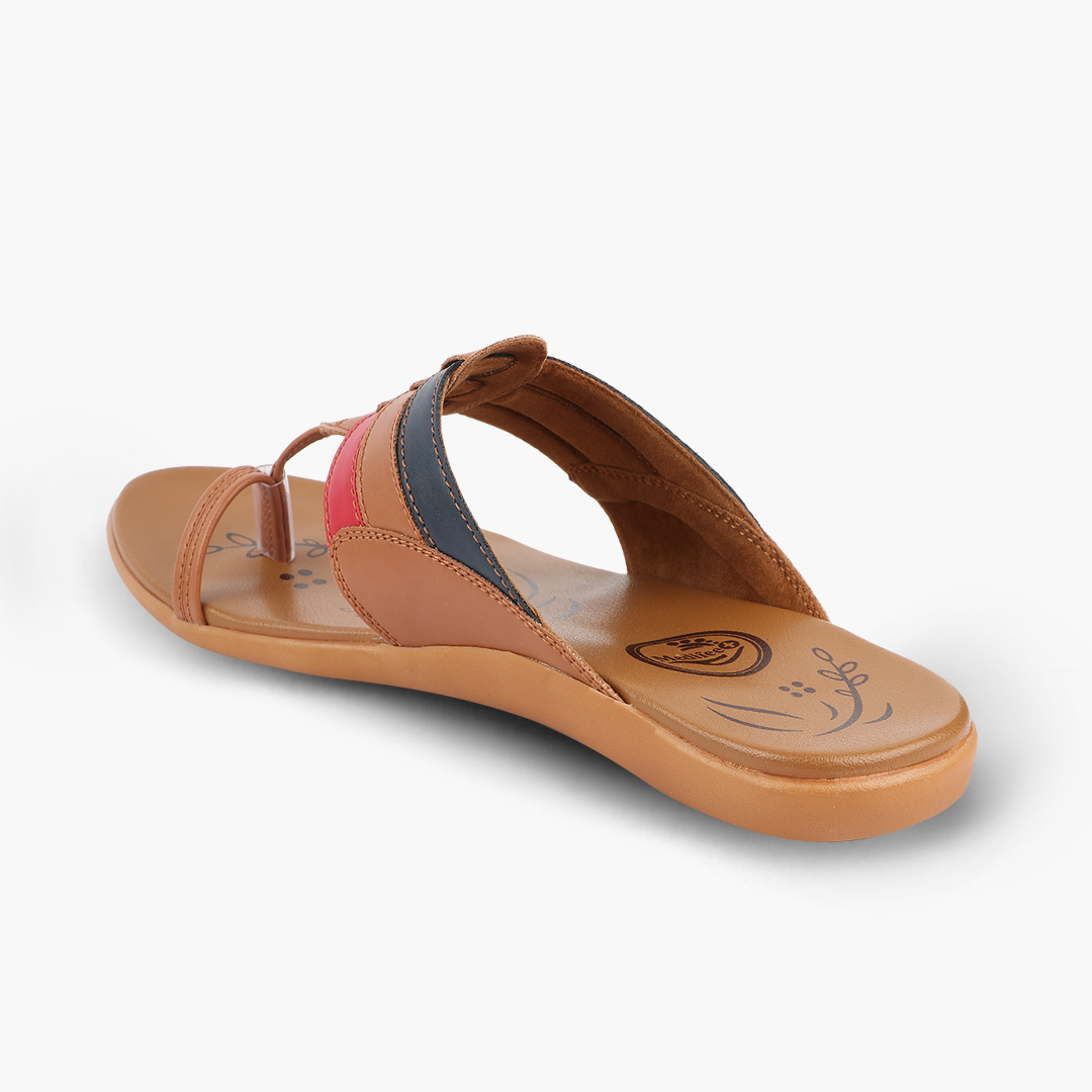 Medifeet Leather Slippers for Women (Kolhapuri Style | Premium Leather)