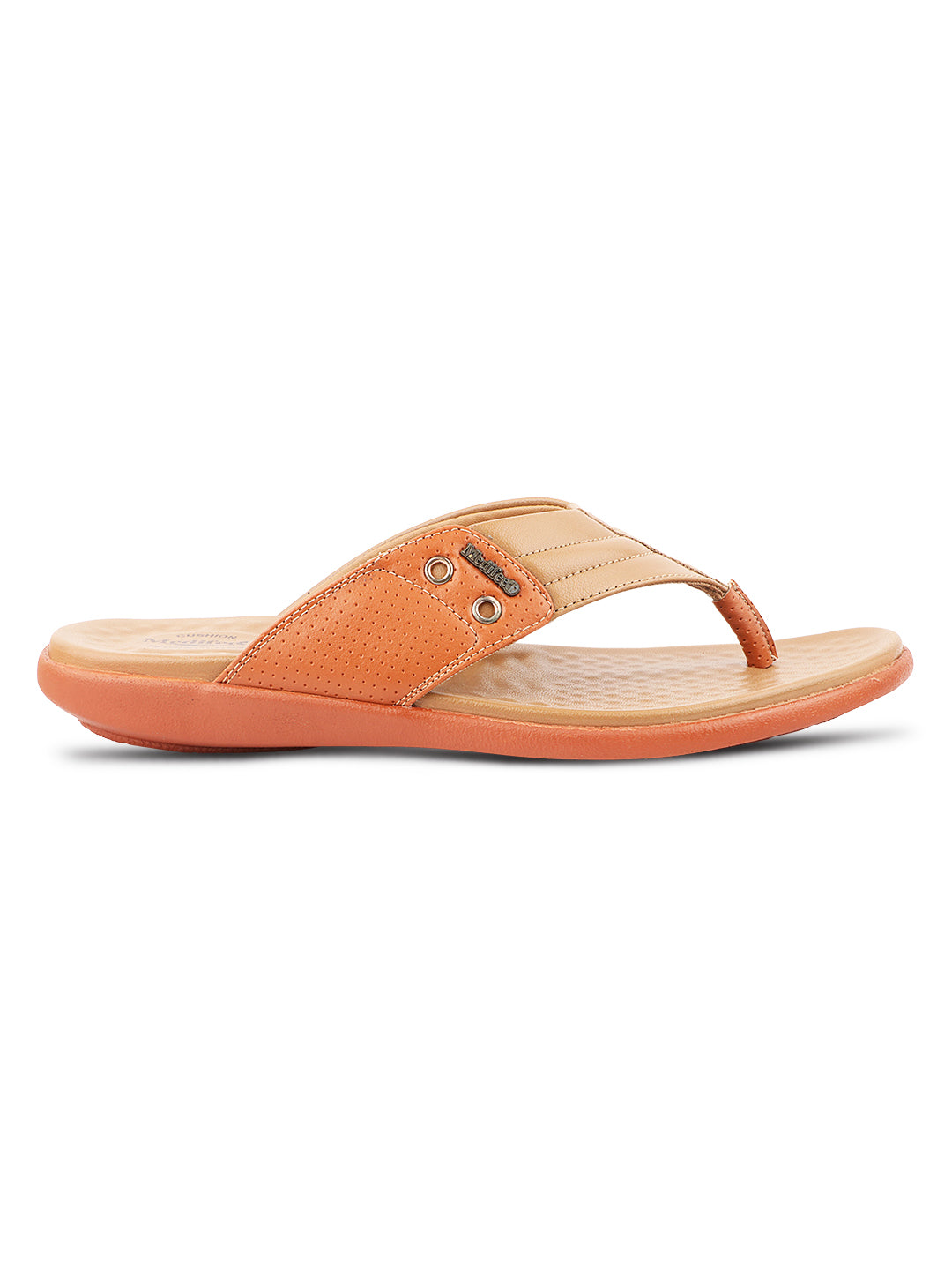 Medifeet Men's Comfort Arch Support Flip-Flops | Dual-Tone Anti-Skid Slippers for All-Day Wear