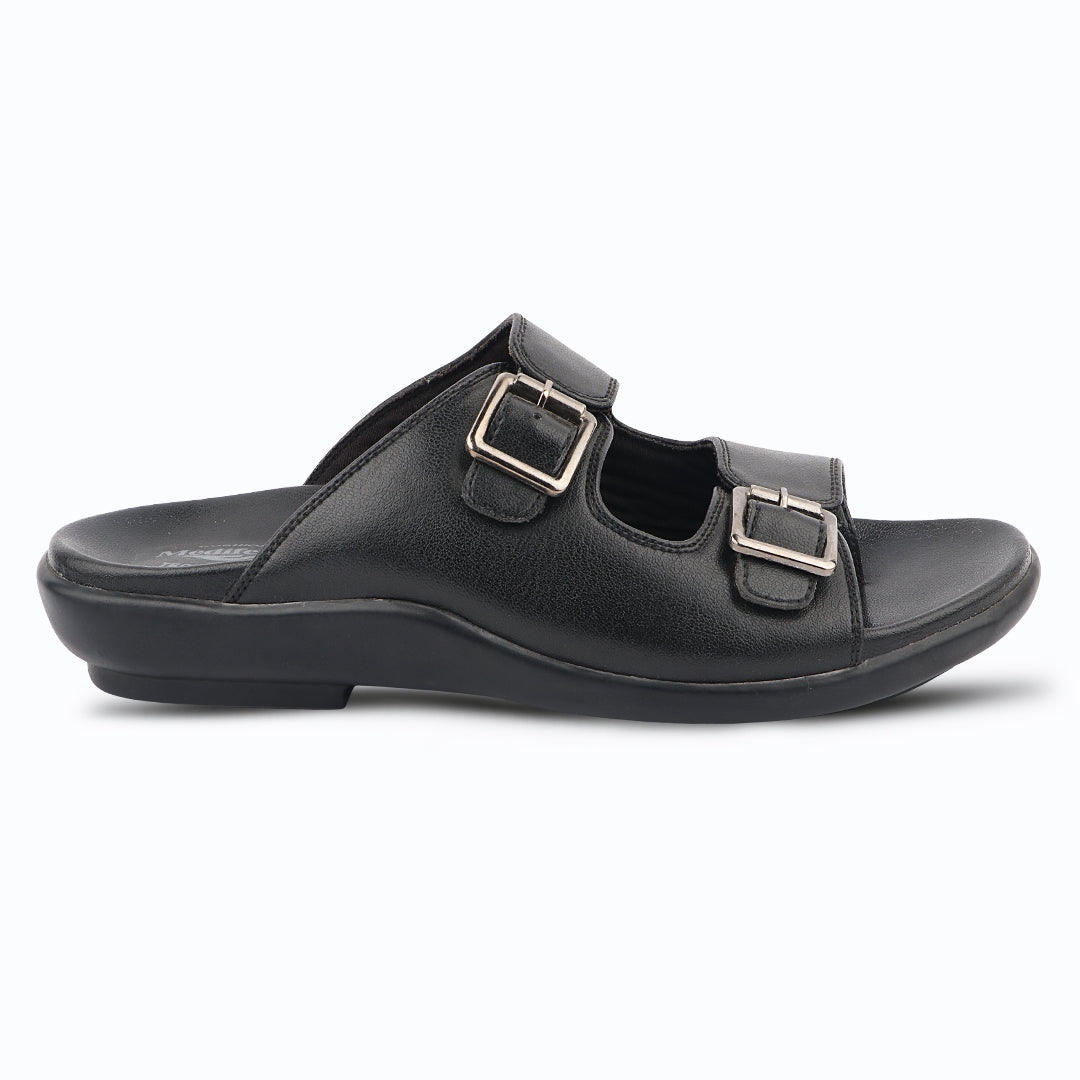 Medifeet Men's Orthopedic Comfort Sandals | Adjustable Double Buckle | Ergonomic Arch Support | Soft Cushioned Footbed | Lightweight Anti-Slip Walking Slides | Everyday Casual Footwear