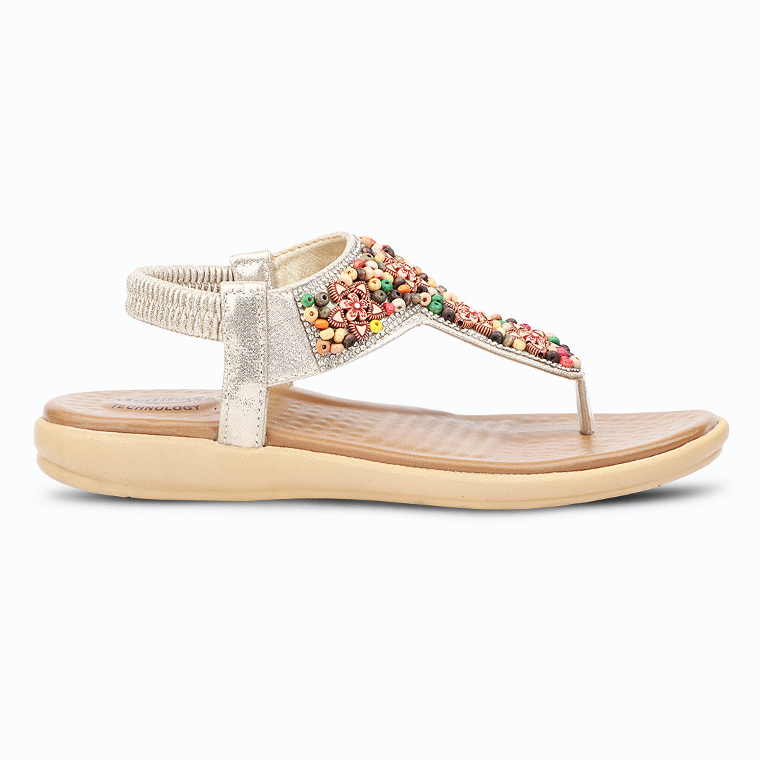Medifeet Beaded Sandals for Women With Cushion Technology | Lightweight Orthopedic Cushion Flip-Flops | Fashion Meets All-Day Comfort