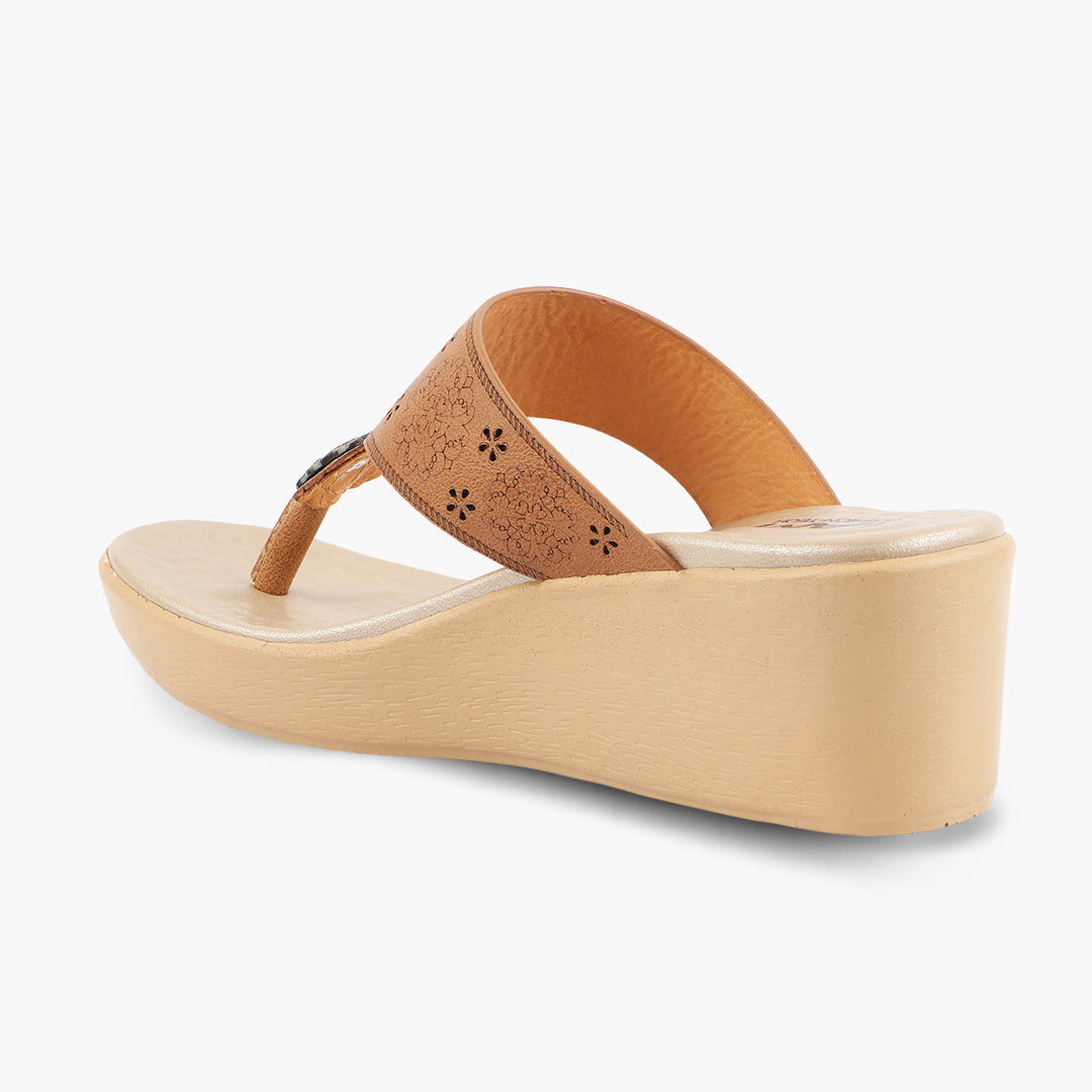 Medifeet Heel Sandals With Embellished Strap For Women's (Arch Support & Comfortable & Cushion Footbed Sandals)