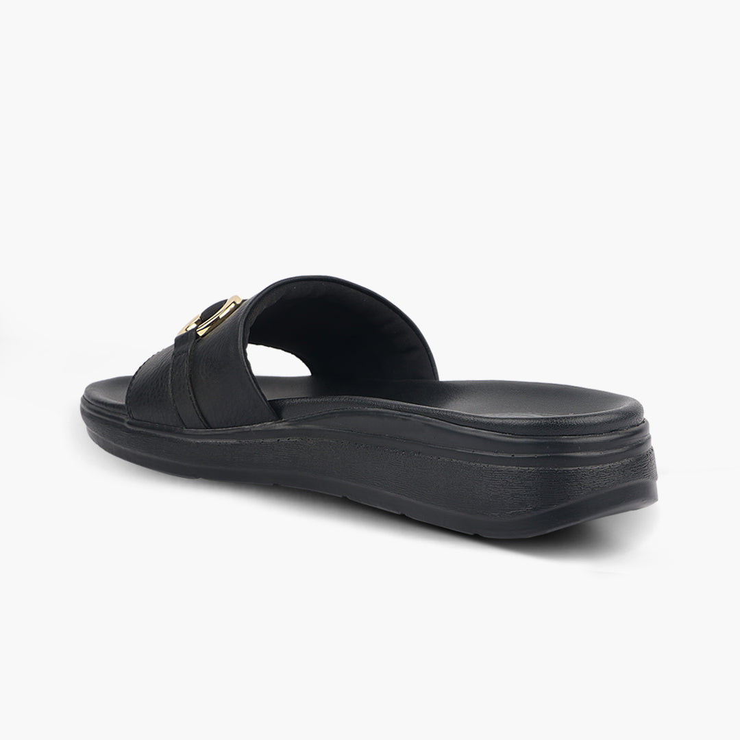 Medifeet Classic Leather Slide for Women (Cushioned Footbed & Arch Support)