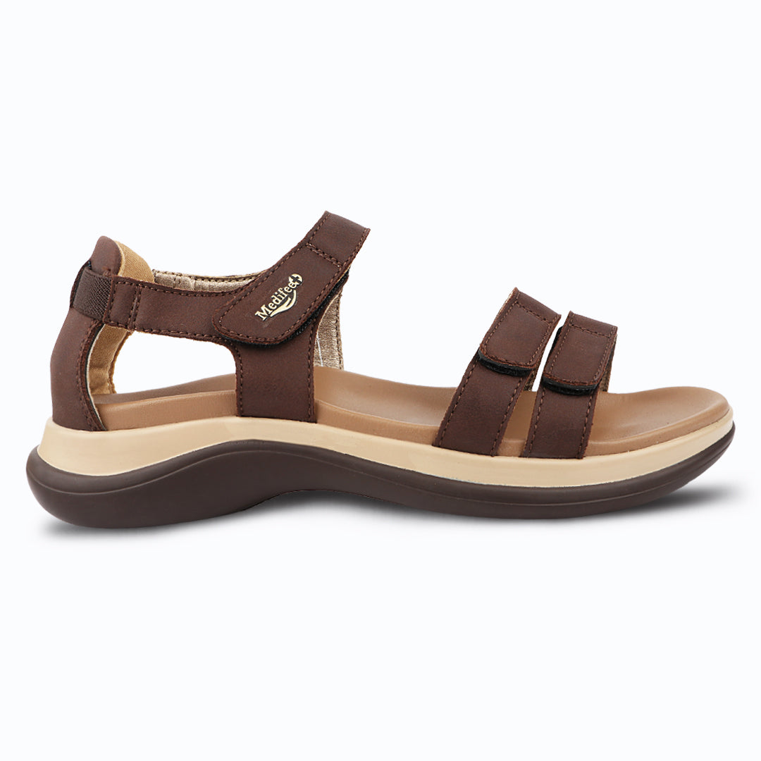 Medifeet Women's Orthopedic Walking Sandals | Adjustable Hook-and-Loop Straps | Soft Cushion Footbed | Anti-Slip Comfort Sandals