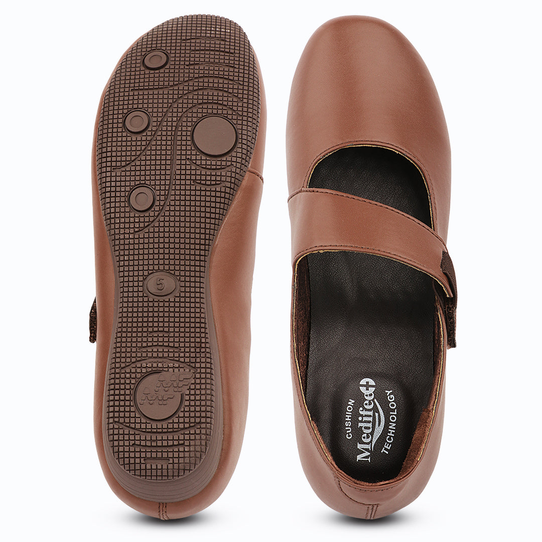 Medifeet Women’s Mary Jane Strap Office & Casual Shoes | Soft Cushioned Comfort | Long Hours Work Support