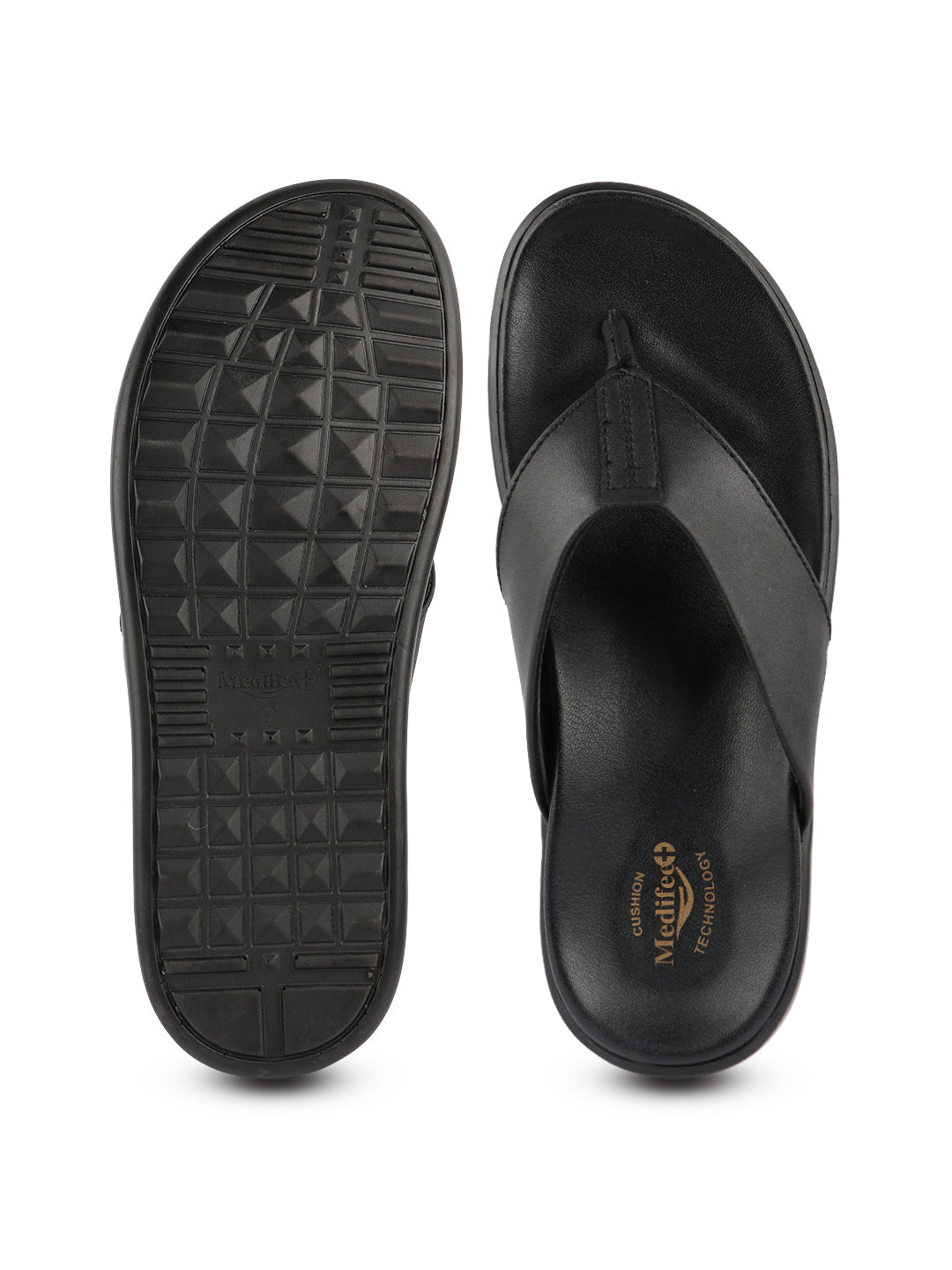 Medifeet Comfortable Men’s Slippers
(Leather Slippers | V Strapped Design)