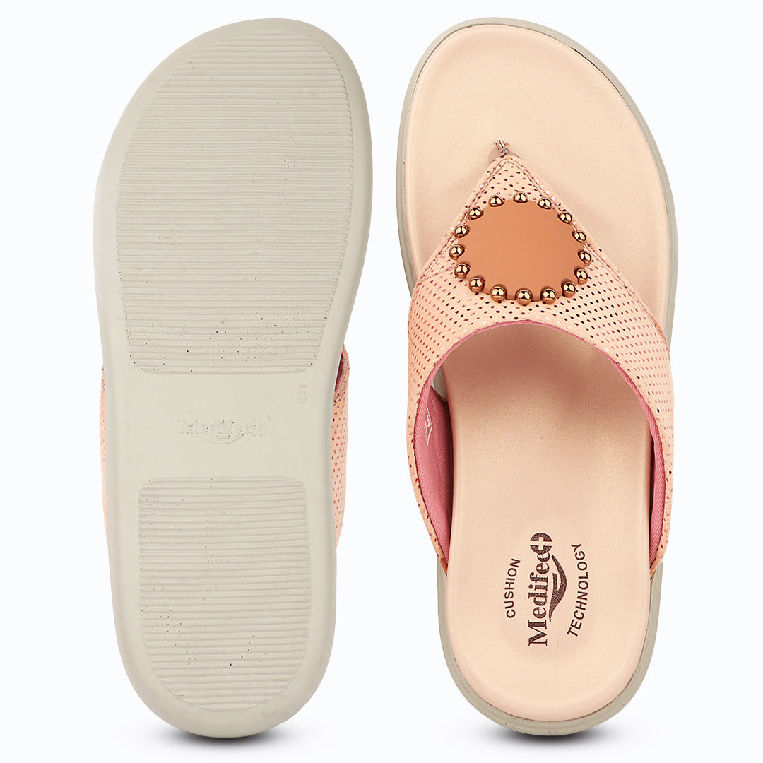 Medifeet LuxeArch Women’s Orthopedic Embellished Slip-On Slippers – Premium Comfort with Cushion Technology