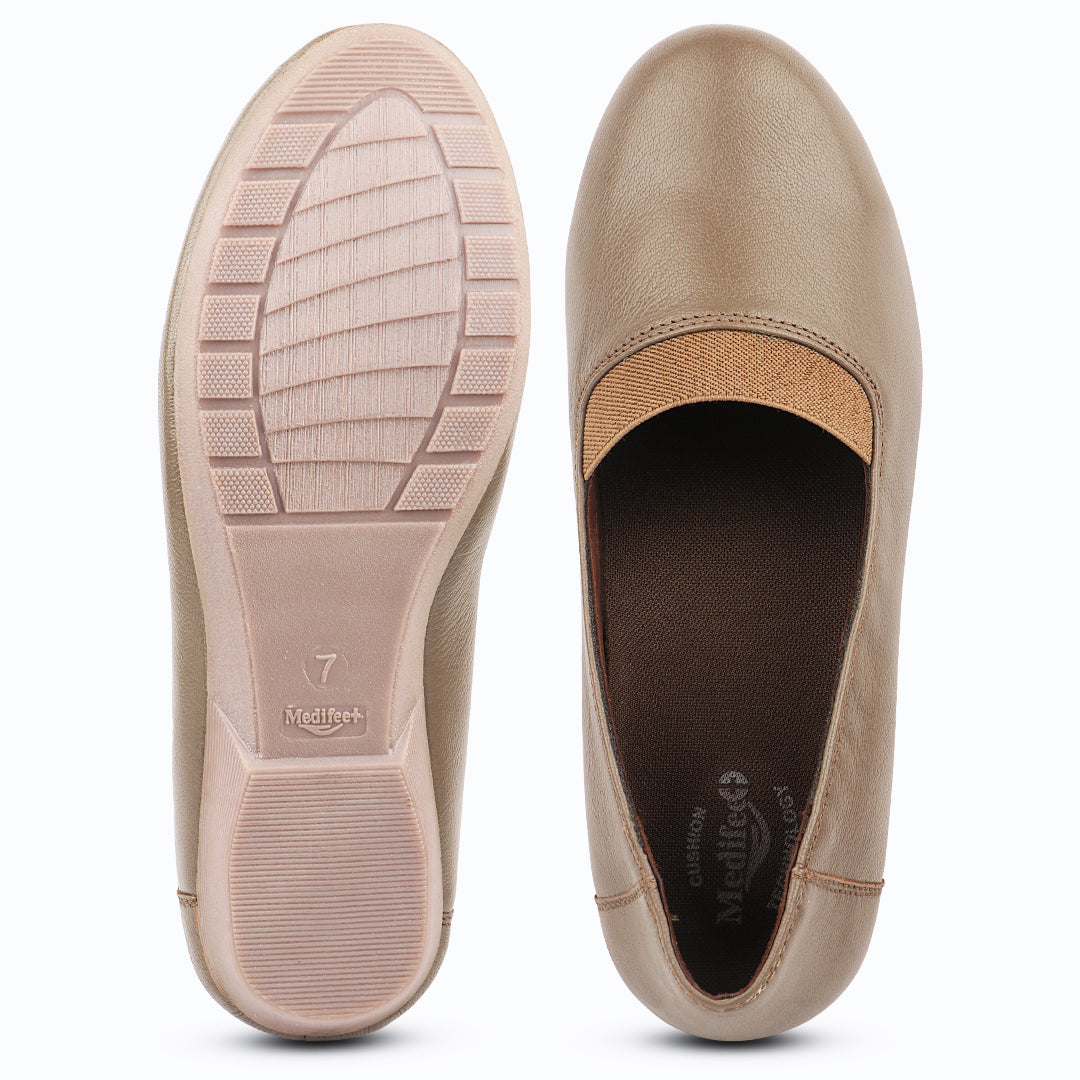 Medifeet Stylish & Comfy Belly Loafers for Women (Anti Skid Grip | Cushioned Footbed)