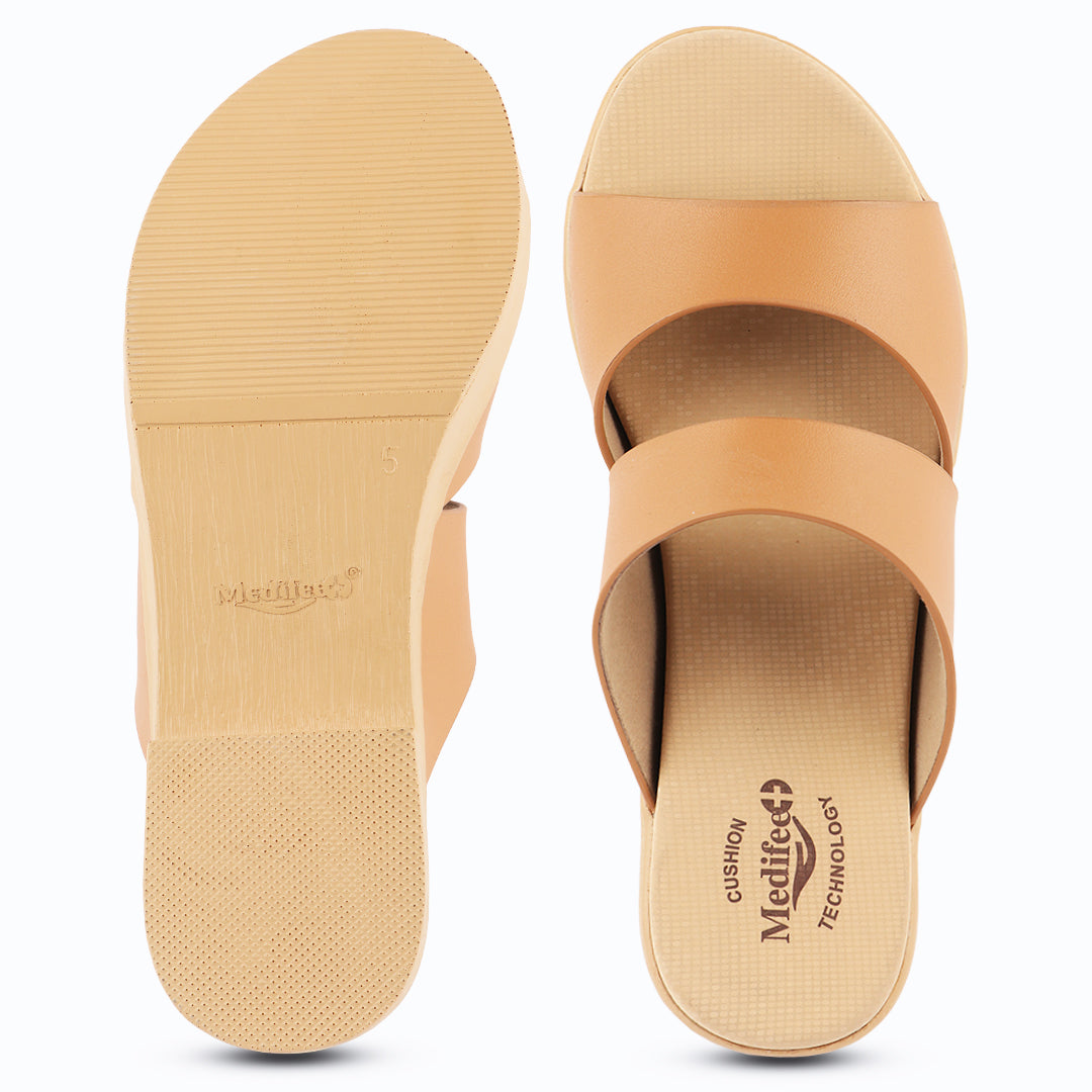 Medifeet Women’s Two Strap Slip-On Heels
