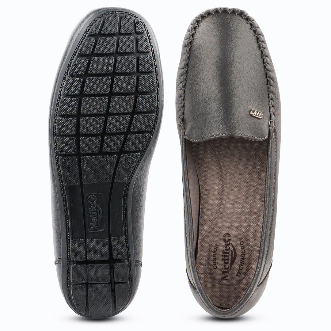 Pointed-Toe Leather Loafers for Women with Extra Cushion