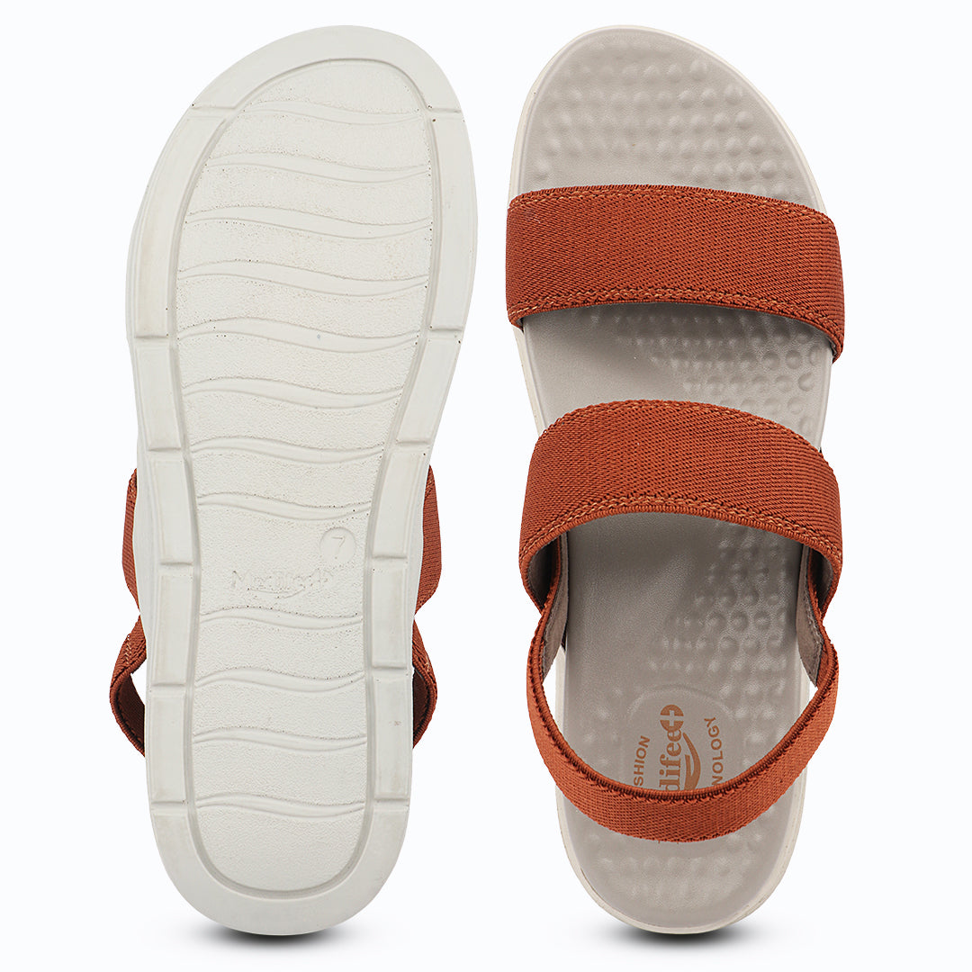 Medifeet Women's Dual Strap Fashion Sandals (with High Back Strap & Arch Support)