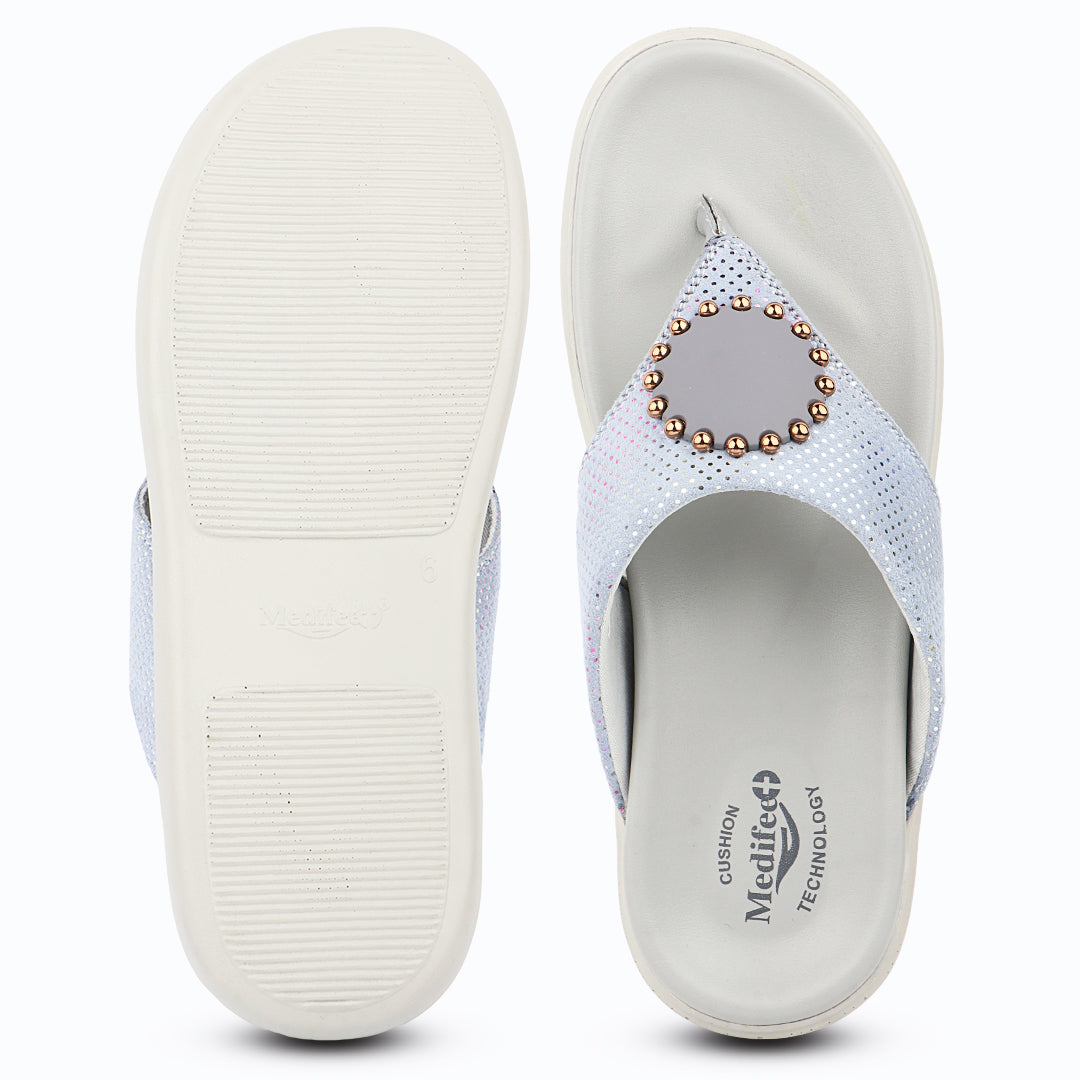 Medifeet LuxeArch Women’s Orthopedic Embellished Slip-On Slippers – Premium Comfort with Cushion Technology