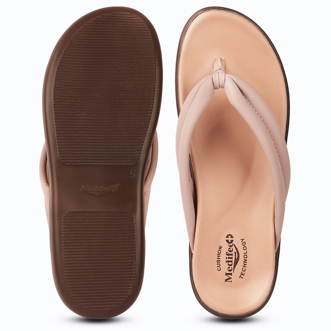Medifeet Premium V Strap Slippers for Women (Comfortable & Arch Support)