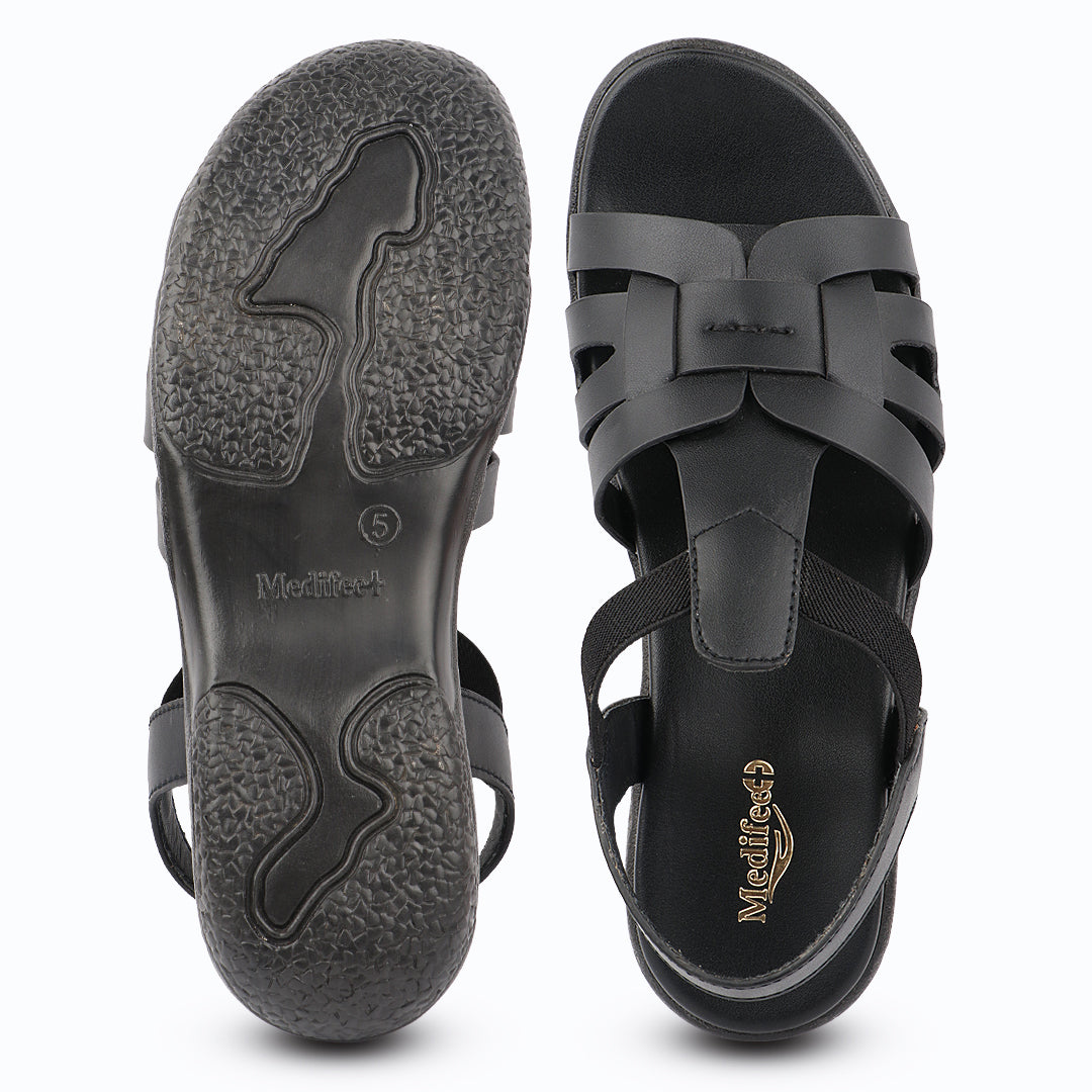Medifeet Women's Supportive Fisherman Slingback Sandals | Arch Support | Cushioned Footbed | Lightweight Anti-Slip Walking Sandals