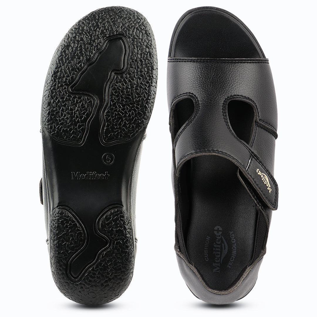 Medifeet Orthopedic Sandals for Women | Heel & Arch Pain Relief | Anti Skid Slip Resistant | Velcro Adjustable Comfort Sandal's