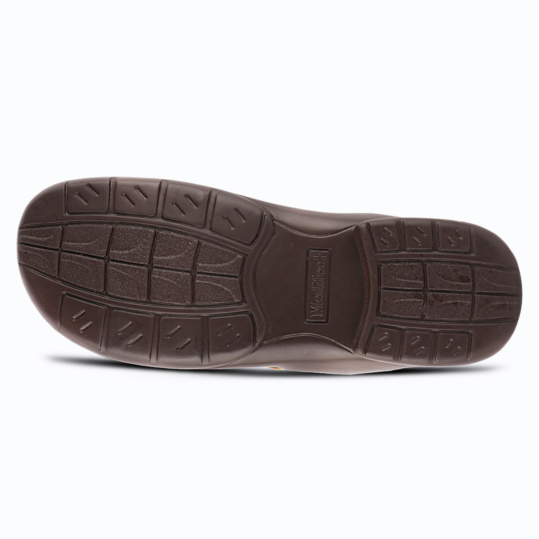 Medifeet All Day Comfort men's Slippers
(Leather Slippers | V Strapped Design)