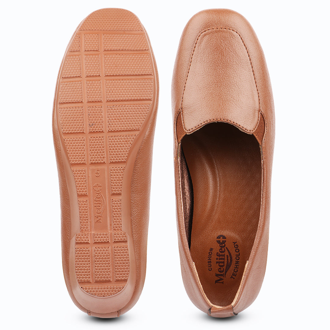 Medifeet Women’s Low Heel Comfort Shoes with Arch Support– Lightweight Cushioned Office & Casual Shoes