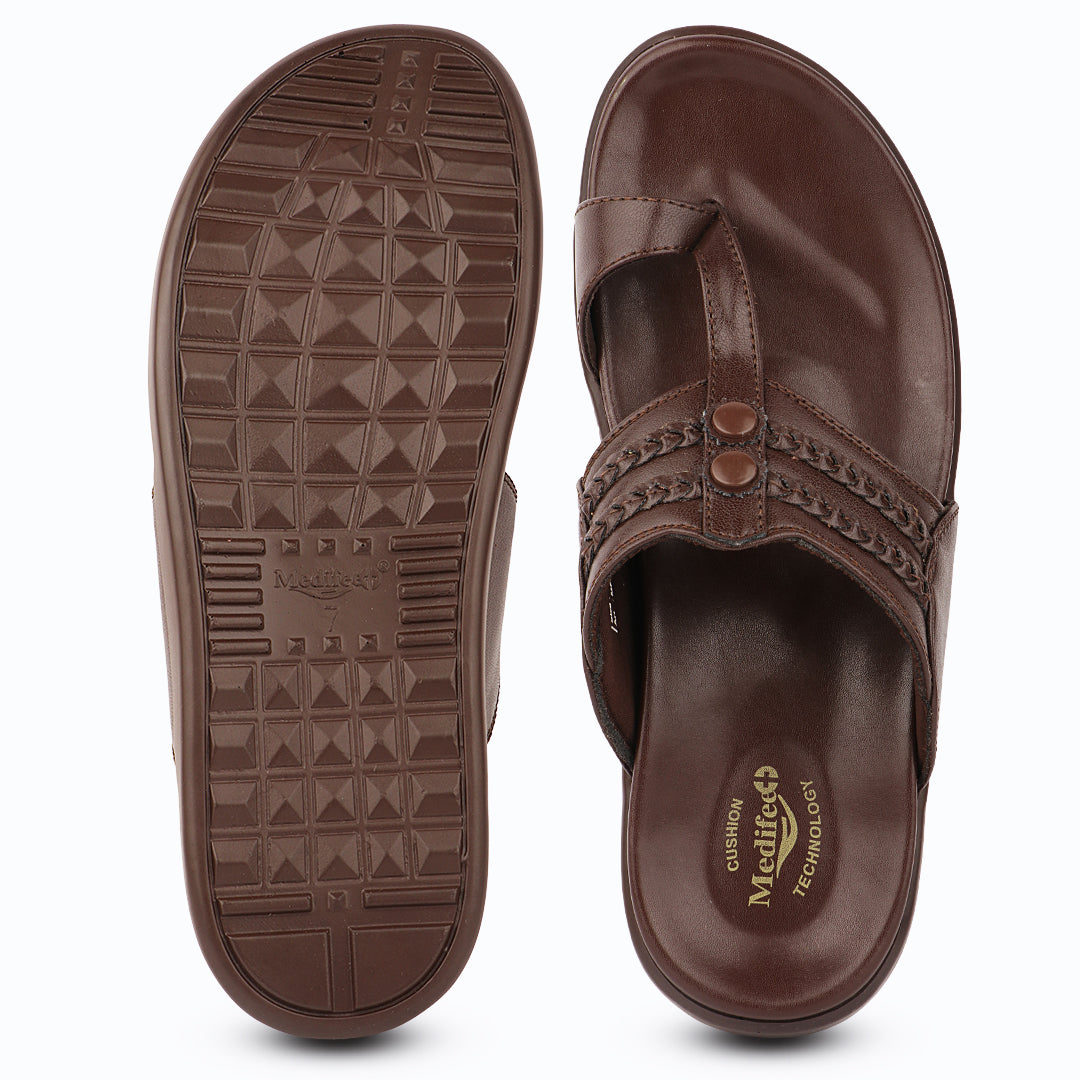 Medifeet Men’s Ethnic Comfort Sandals with Arch Support – All-Day Walking Slippers