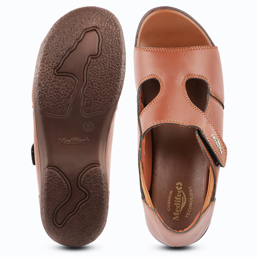 Medifeet Orthopedic Sandals for Women | Heel & Arch Pain Relief | Anti Skid Slip Resistant | Velcro Adjustable Comfort Sandal's