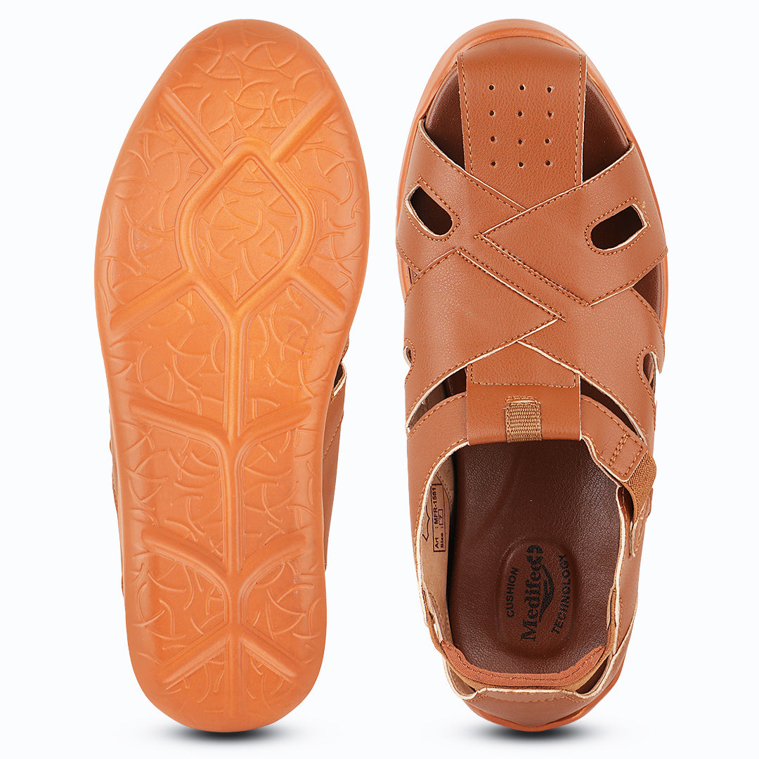 Medifeet FootCare Fishermen Sandals For Men's With Anti-Skid & Arch Support Comfort