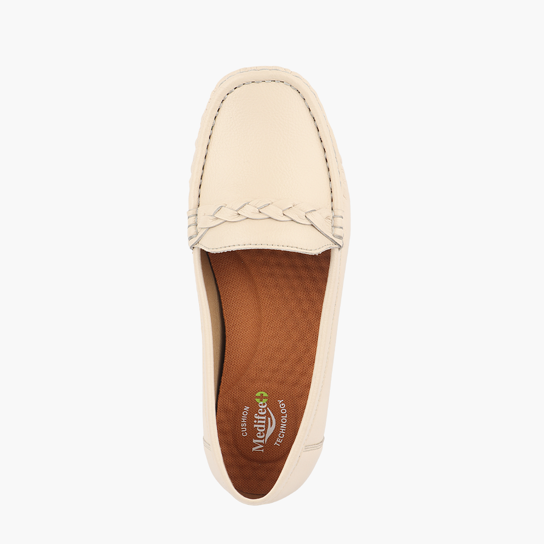 Medifeet Pointed-Toe Leather / Moccasin Loafers Women
(Comfortable Loafers for Women)