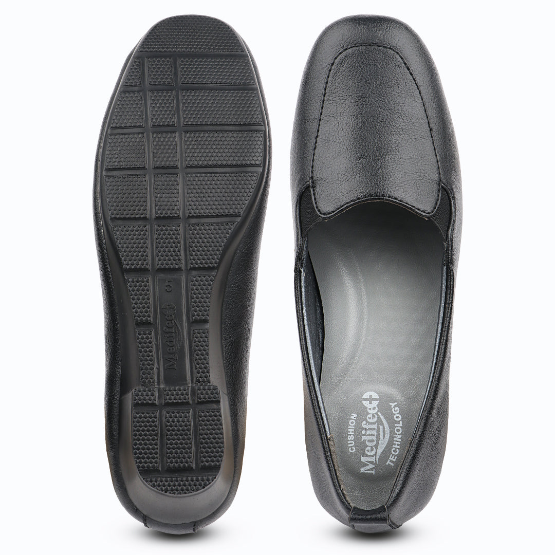 Medifeet Women’s Low Heel Comfort Shoes with Arch Support– Lightweight Cushioned Office & Casual Shoes