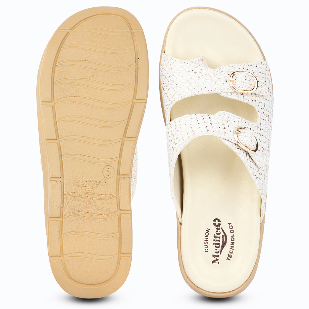 Medifeet DiaStyle Fashion Meets Comfort Diabetic Sandal | Premium Cushioned Orthopedic Slides for All-Day Walking Support