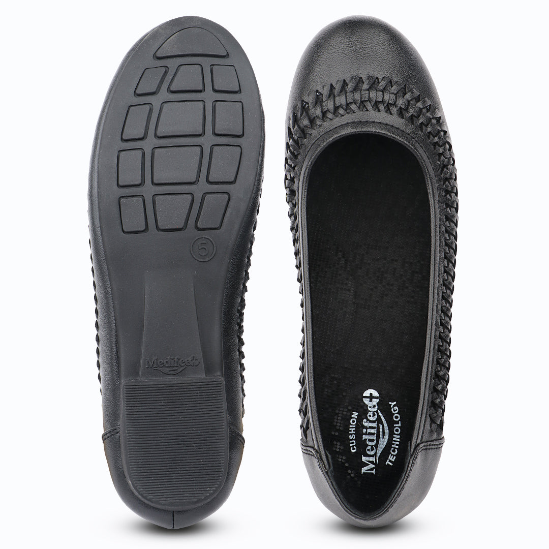 Medifeet Women Comfort Weave Ballet Flats – Lightweight Cushioned Office & Casual Shoes