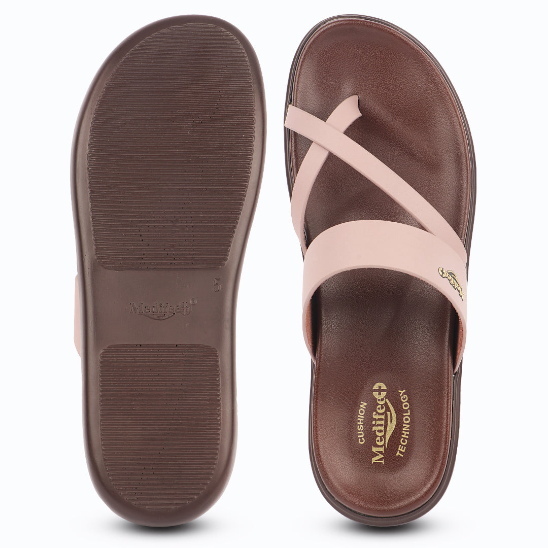 Medifeet Women’s Slippers for Heel Pain & Foot Pressure Relief | Soft Cushion Orthopedic Slides