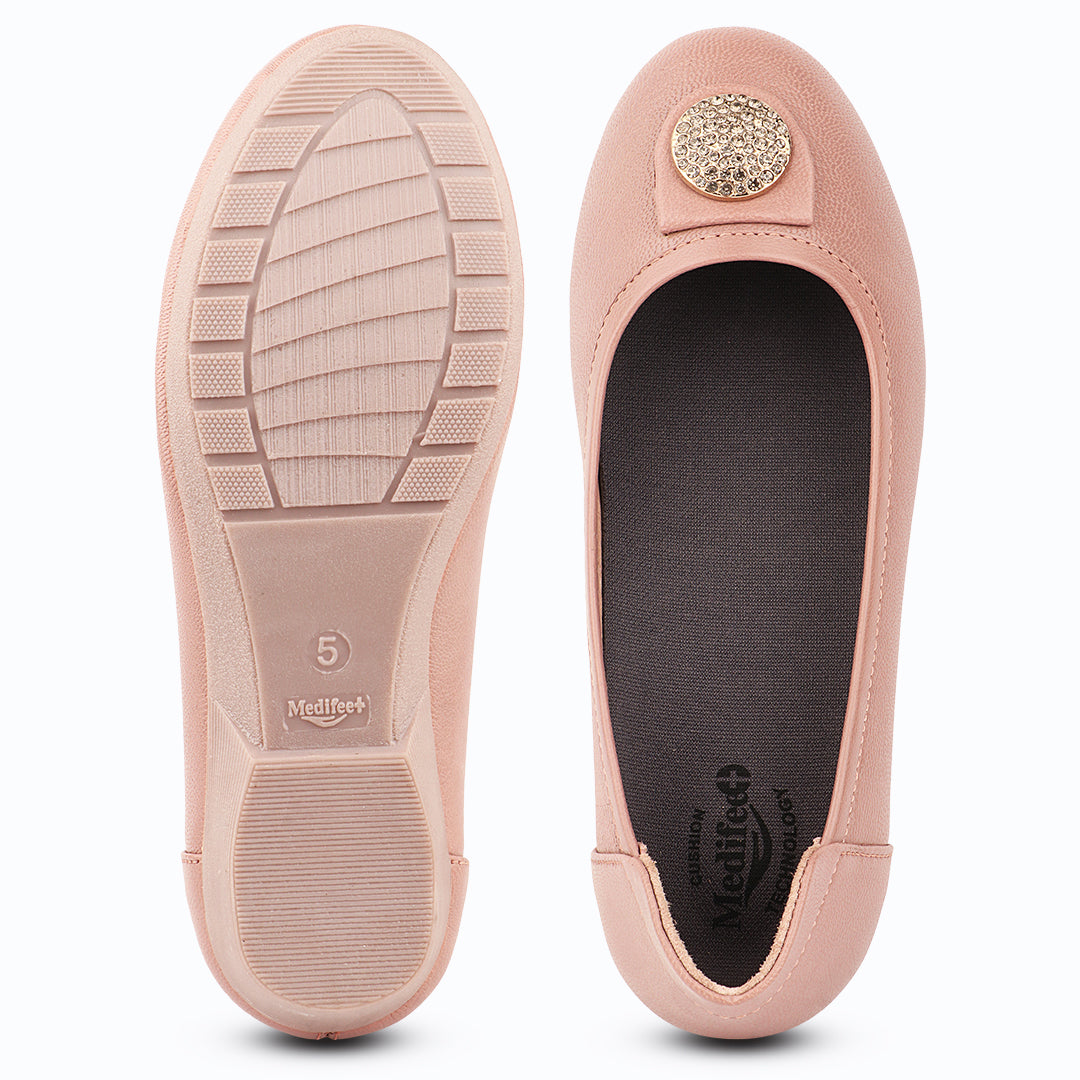 Medifeet 'Desk to Dinner' Chic Embellished 'Ballerinas' for Women Ballet Flats Shoes (Cushion Technology)