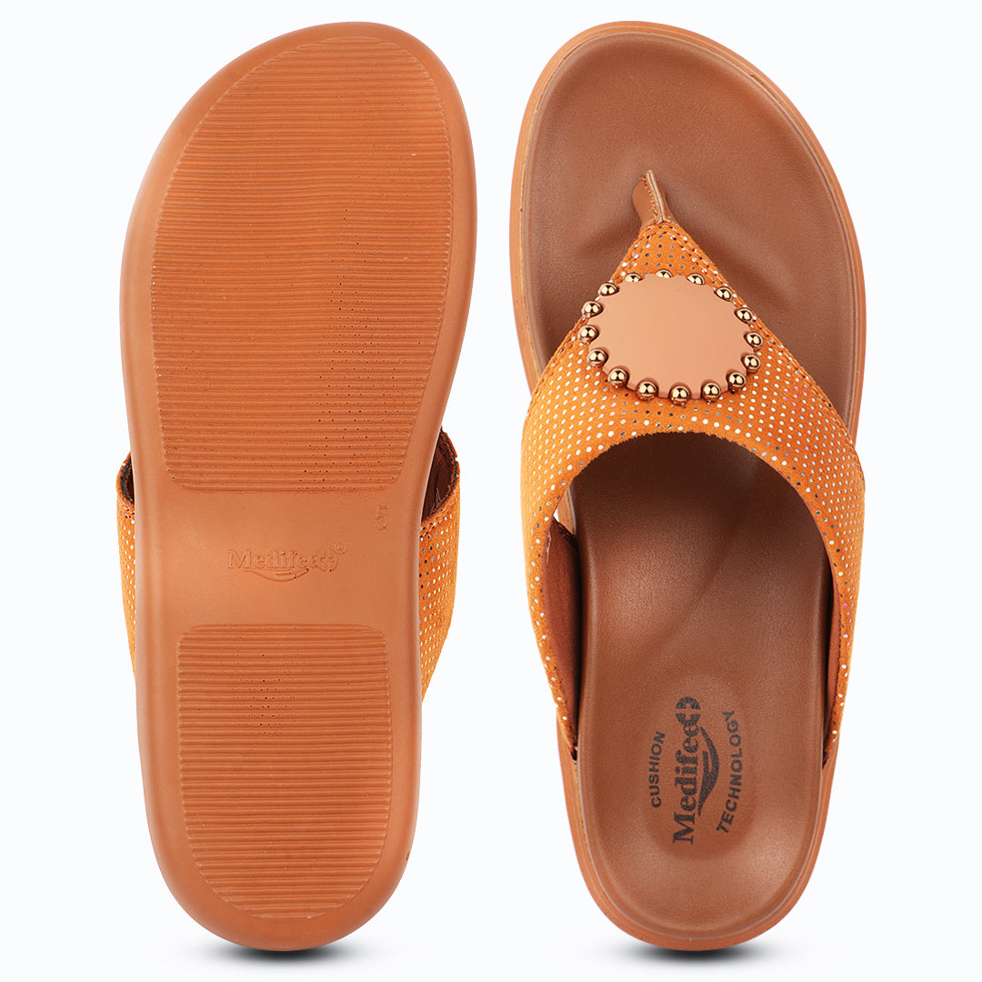 Medifeet LuxeArch Women’s Orthopedic Embellished Slip-On Slippers – Premium Comfort with Cushion Technology