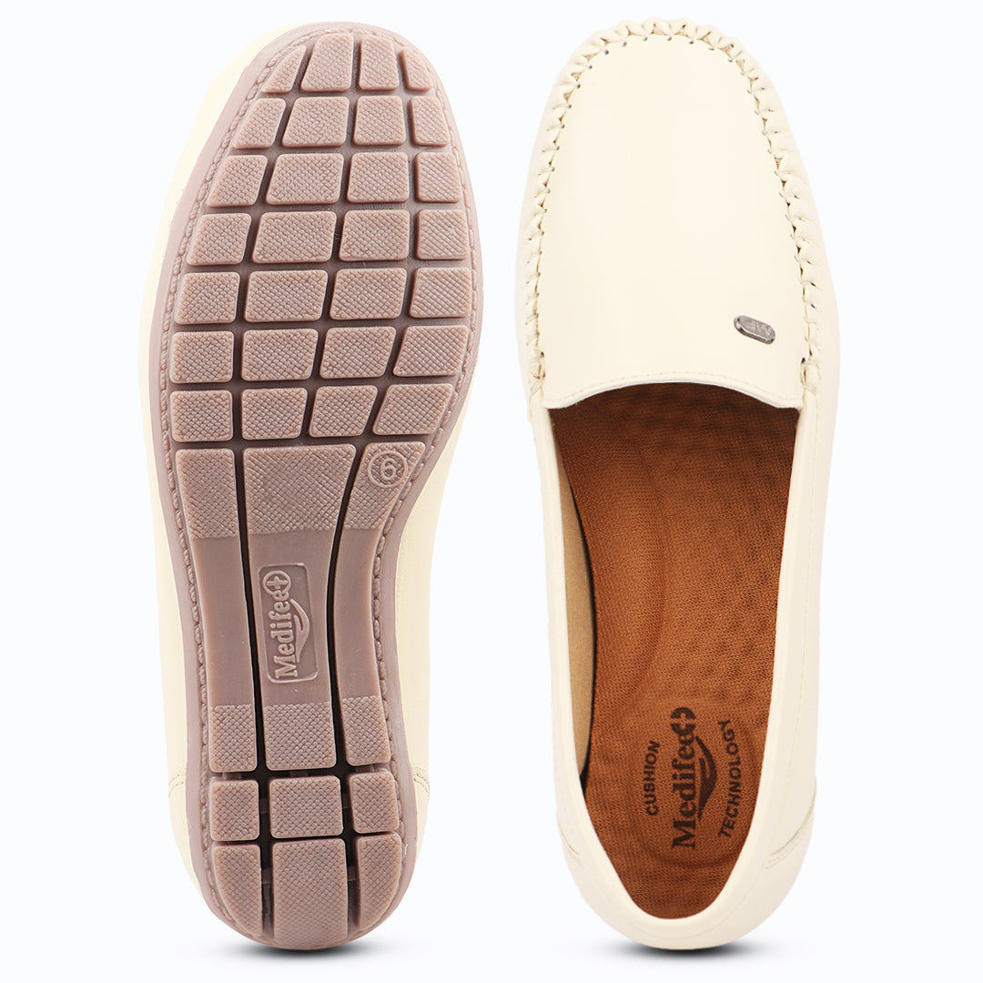 Pointed-Toe Leather Loafers for Women with Extra Cushion