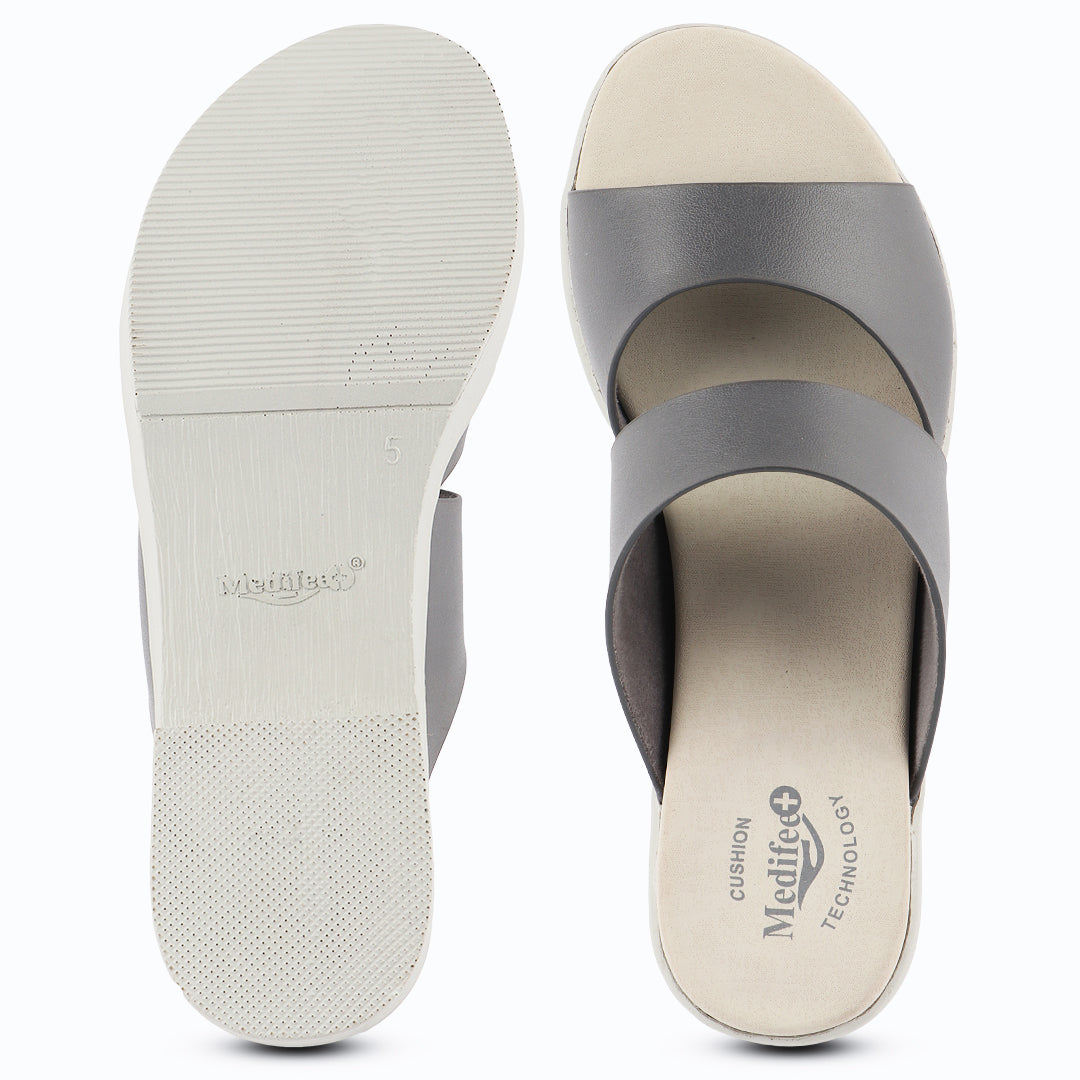Medifeet Women’s Two Strap Slip-On Heels
