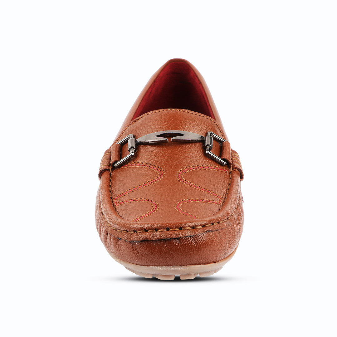 Medifeet Genuine Leather Metal Top Loafers with Arch Support For Women's