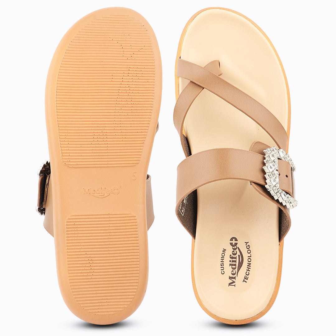 Medifeet embellished cross strap women sandals