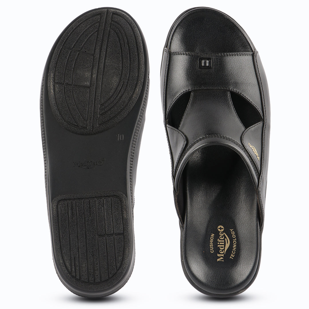 Medifeet Men's Troof II Orthopedic Toe-Ring Sandals | Cushioned Diabetic Slip-On Slippers with Arch Support & Bounce-Back Technology