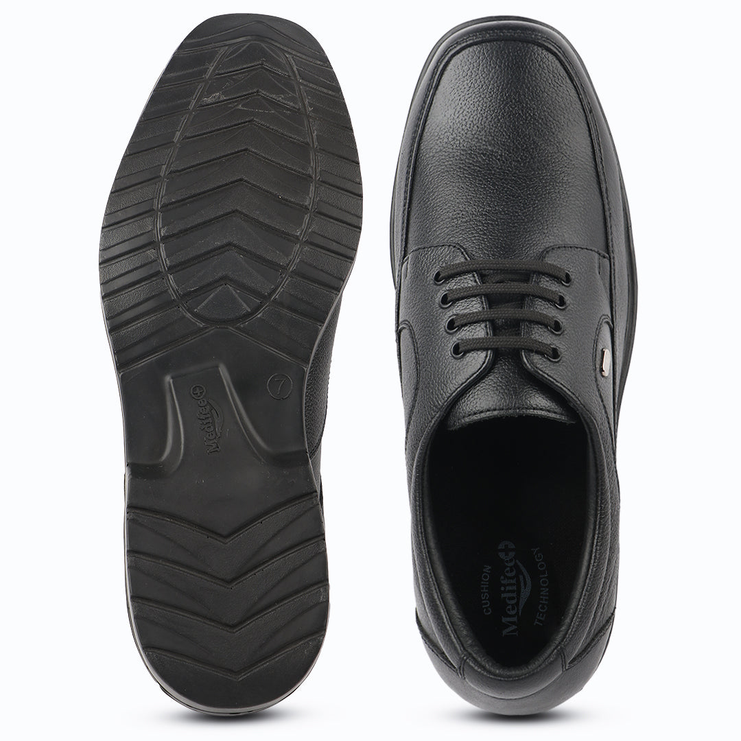 Medifeet Genuine Leather Formal Lace-Up Shoe for Men's