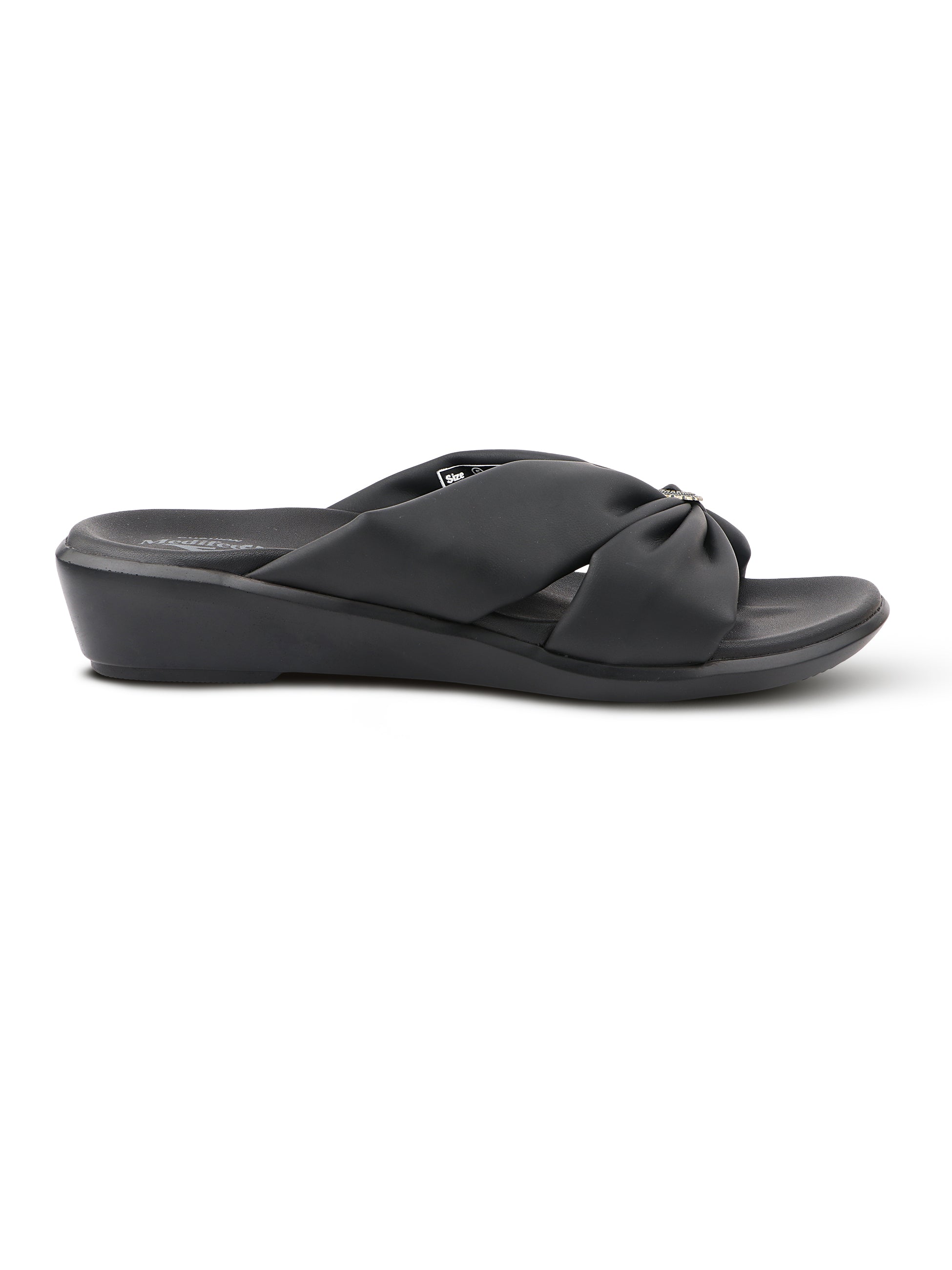 Medifeet Women's Fashion Orthopedic Bow Slide Sandals - Stylish Bow Embellishment | Arch Support | Bounce Back Cushion Midsole | Soft Comfortable Upper | Anti-Skid Outsole | Pain free Walking