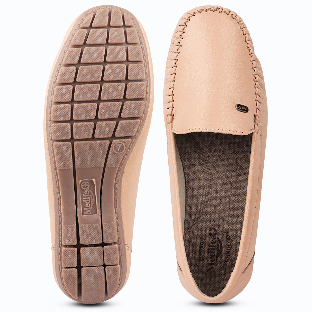 Pointed-Toe Leather Loafers for Women with Extra Cushion