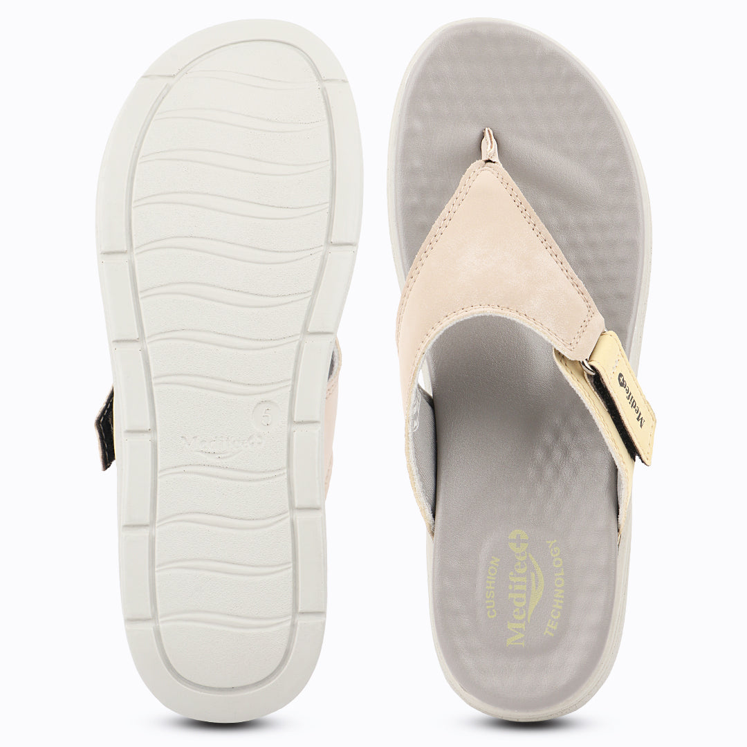 Medifeet Side V-Strap Comfortable Sandals with Arch Support For Women's