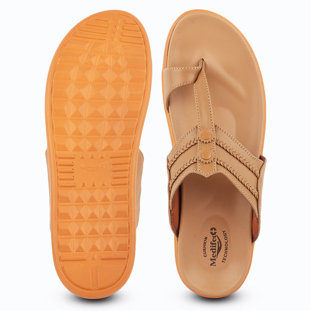 Medifeet Men’s Ethnic Comfort Sandals with Arch Support – All-Day Walking Slippers