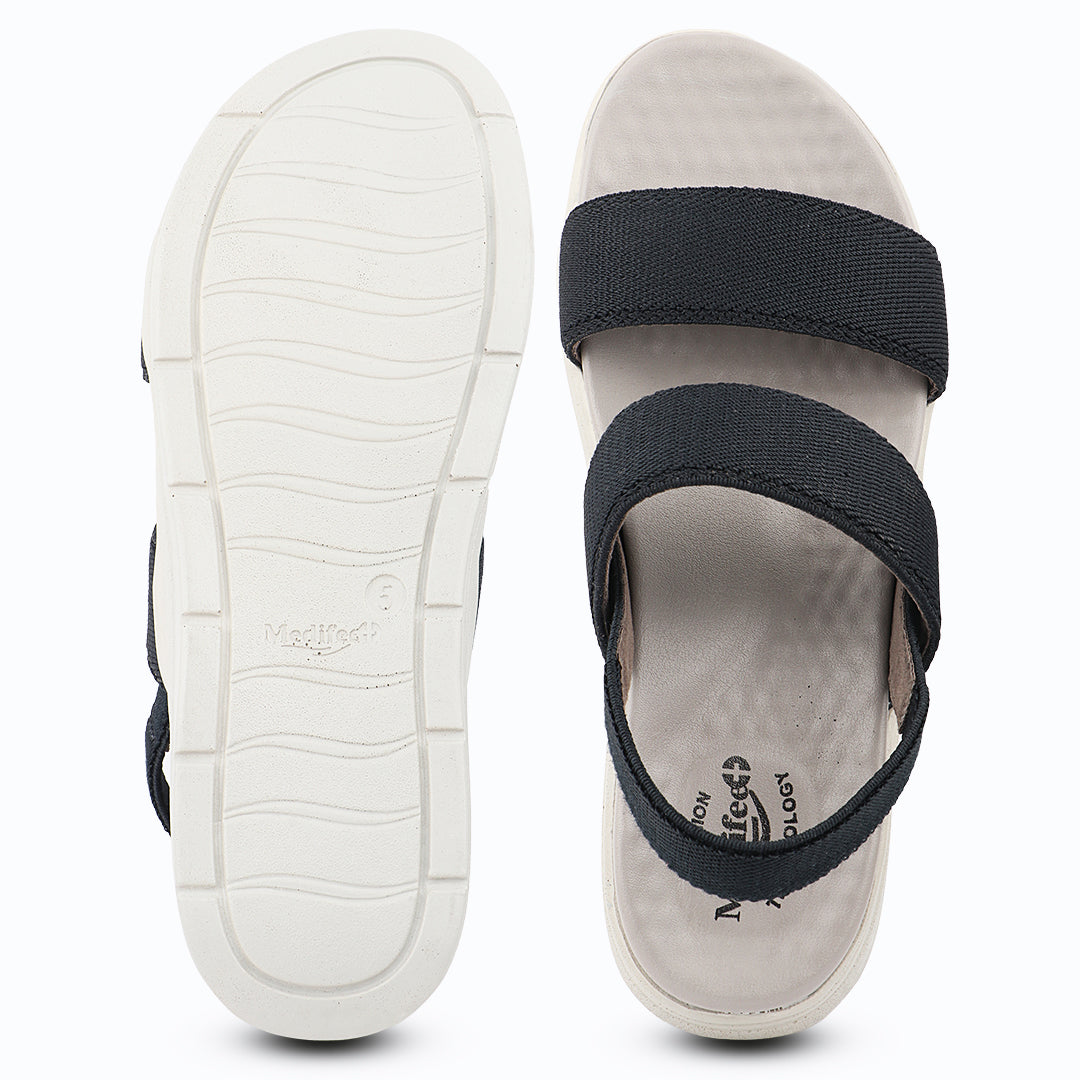 Medifeet Women's Dual Strap Fashion Sandals (with High Back Strap & Arch Support)