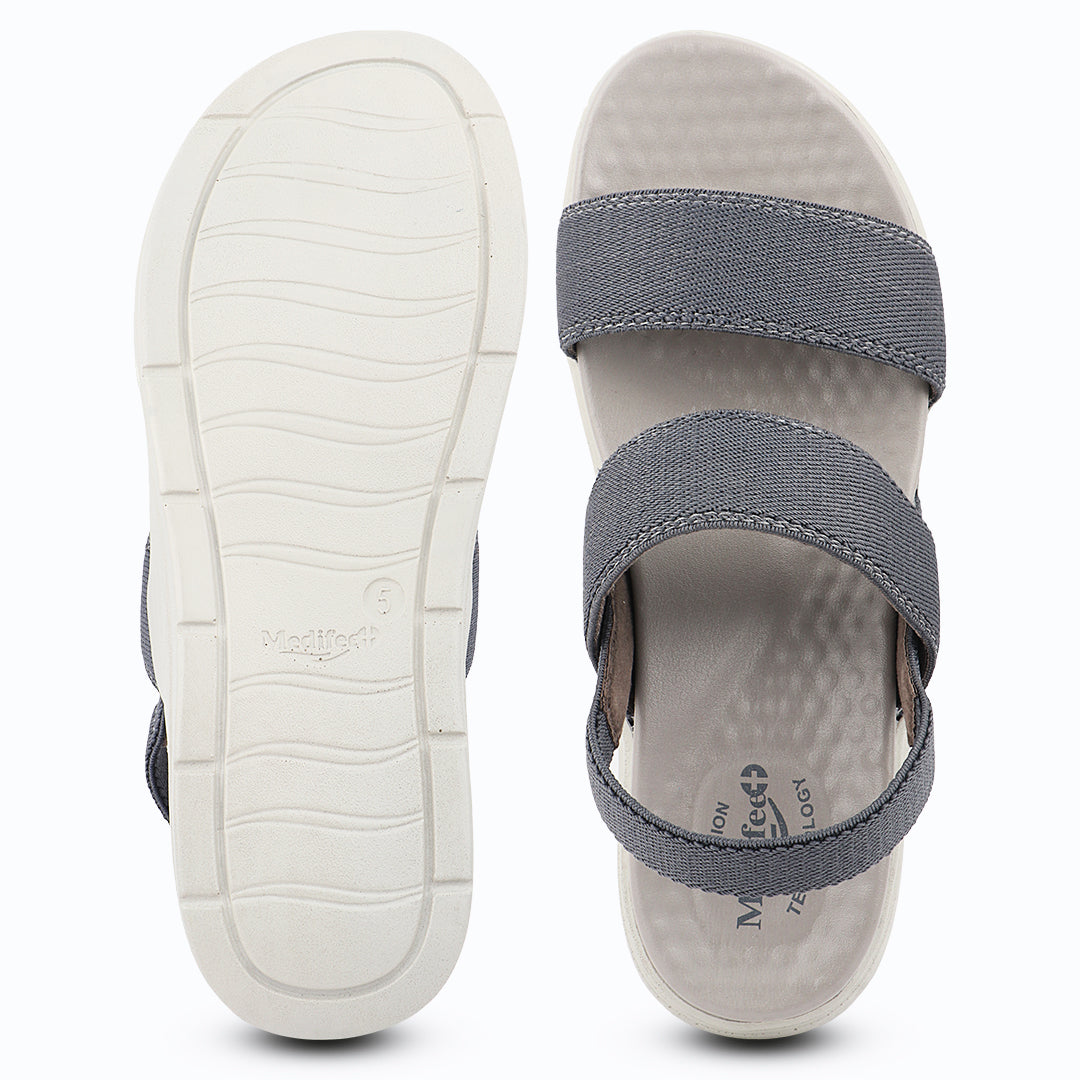 Medifeet Women's Dual Strap Fashion Sandals (with High Back Strap & Arch Support)