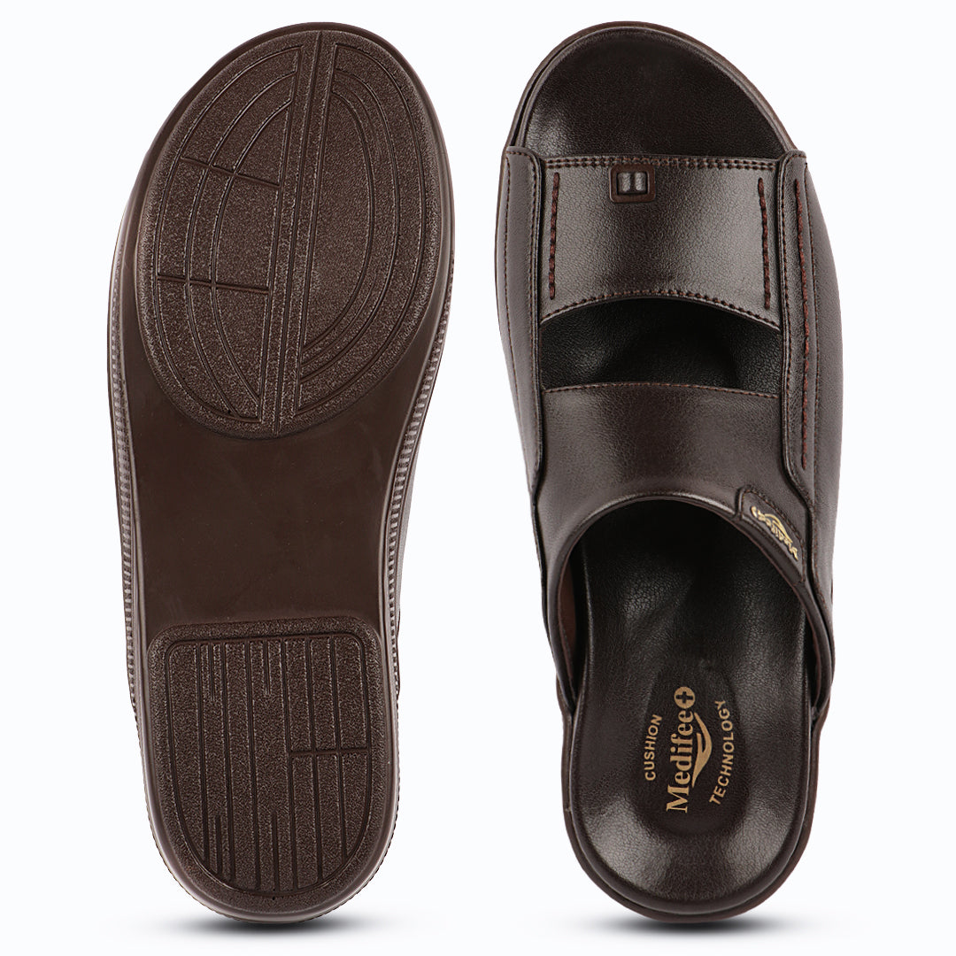 Medifeet Comfortable Slippers for Men (Leather Slippers | Slip on)